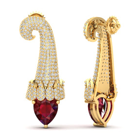 Maurya Kalangi Topaz Drop Earrings with Diamonds