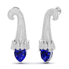 Maurya Kalangi Topaz Drop Earrings with Diamonds