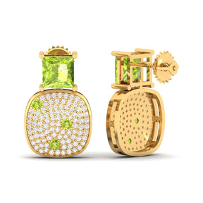 Maurya Squash Emerald Push Back Earrings