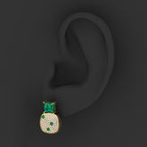 Maurya Squash Emerald Push Back Earrings