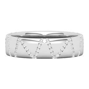 Maurya Whimsical Clustered Diamond River to the Ocean Stackable Wedding Band
