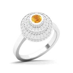 Maurya Sierra Blue Sapphire Cocktail Ring with Pave-Set Diamonds
