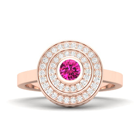 Maurya Sierra Blue Sapphire Cocktail Ring with Pave-Set Diamonds