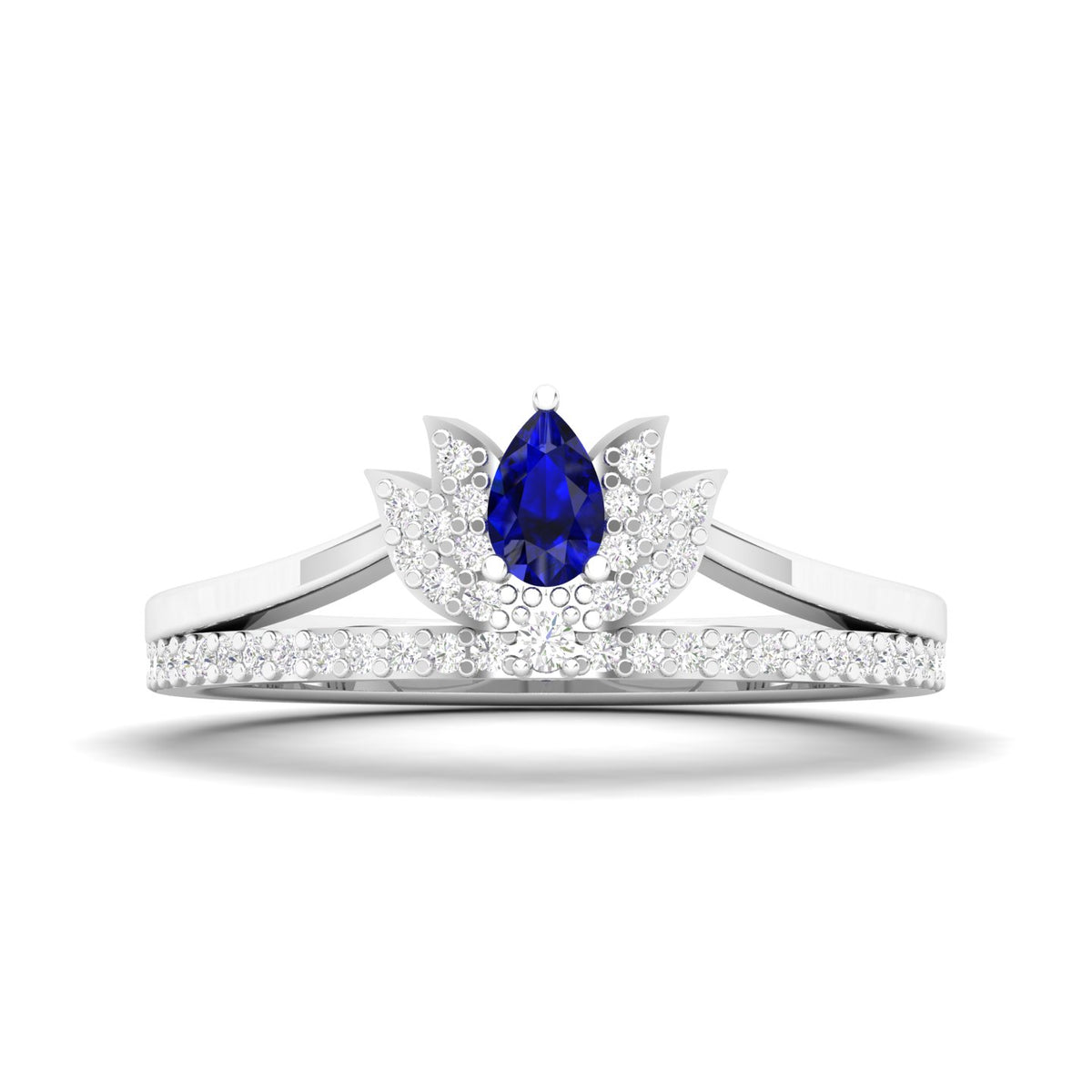 Maurya Ruby Loto Promise Ring with Accent Diamonds