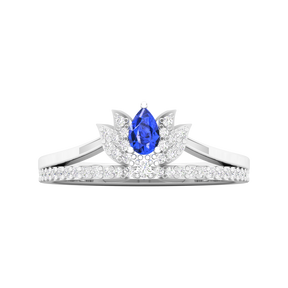Maurya Ruby Loto Promise Ring with Accent Diamonds