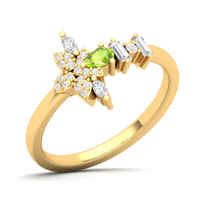 Maurya Pave-Set Marquise and Baguette Diamond Bolt Promise Ring