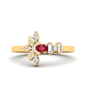 Maurya Pave-Set Marquise and Baguette Diamond Bolt Promise Ring