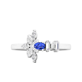 Maurya Pave-Set Marquise and Baguette Diamond Bolt Promise Ring