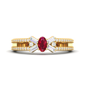Maurya Circlet Engagement Ring with Accent Diamonds