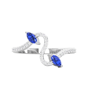 Maurya Pave-Set Diamond and Peridot Twisted Purl Ring