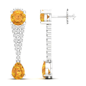 Maurya Royal Ruby Drop Earrings with Diamonds