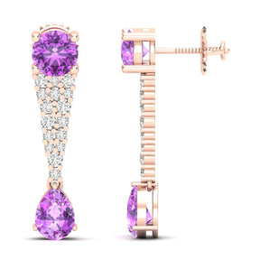 Maurya Royal Ruby Drop Earrings with Diamonds