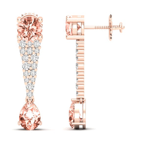 Maurya Royal Ruby Drop Earrings with Diamonds