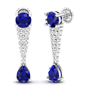 Maurya Royal Ruby Drop Earrings with Diamonds