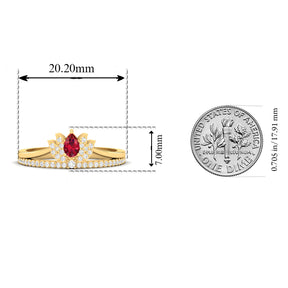 Maurya Ruby Loto Promise Ring with Accent Diamonds