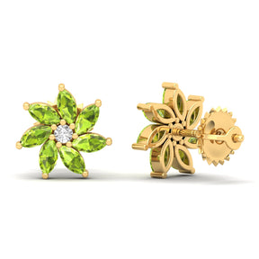 Maurya Frost Fire Ruby Stud Earrings with Diamond