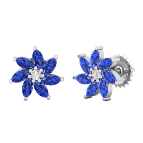 Maurya Frost Fire Ruby Stud Earrings with Diamond