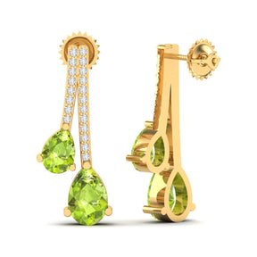 Maurya Hanging Berries Ruby Drop Earrings with Diamonds