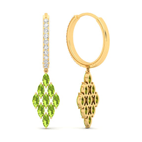 Maurya Pine-Spiration Citrine Huggie Hoop Earrings with Diamonds