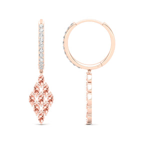 Maurya Pine-Spiration Citrine Huggie Hoop Earrings with Diamonds
