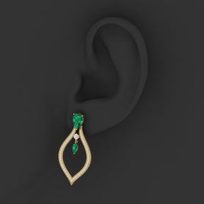 Maurya London Blue Topaz Essence of Life Push Back Earrings with Diamonds