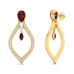 Maurya London Blue Topaz Essence of Life Push Back Earrings with Diamonds