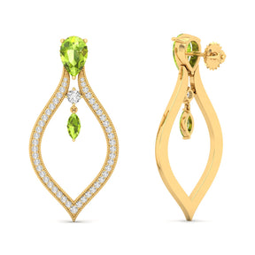 Maurya London Blue Topaz Essence of Life Push Back Earrings with Diamonds