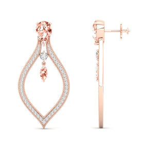 Maurya London Blue Topaz Essence of Life Push Back Earrings with Diamonds