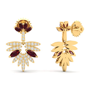 Maurya Autumn Amethyst Dangle Earrings with Diamonds