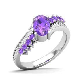 Maurya Solitaire Oval Blue Sapphire Color Splash Engagement Ring