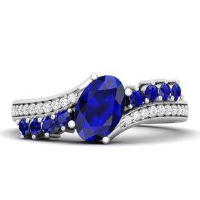 Maurya Solitaire Oval Blue Sapphire Color Splash Engagement Ring