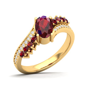 Maurya Solitaire Oval Blue Sapphire Color Splash Engagement Ring
