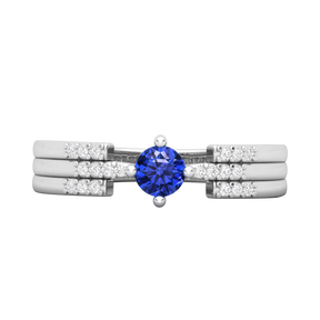 Maurya Center of Gravity Solitaire Ruby Promise Ring with Diamond Accents