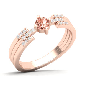 Maurya Center of Gravity Solitaire Ruby Promise Ring with Diamond Accents