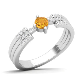 Maurya Center of Gravity Solitaire Ruby Promise Ring with Diamond Accents