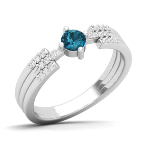 Maurya Center of Gravity Solitaire Ruby Promise Ring with Diamond Accents