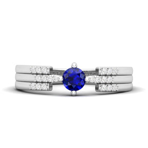 Maurya Center of Gravity Solitaire Ruby Promise Ring with Diamond Accents