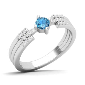 Maurya Center of Gravity Solitaire Ruby Promise Ring with Diamond Accents