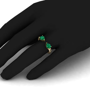 Maurya Peacock Peridot and Tanzanite Open Ring with Accent Diamonds