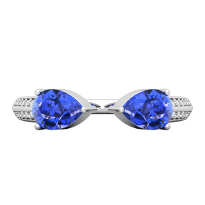 Maurya Peacock Peridot and Tanzanite Open Ring with Accent Diamonds