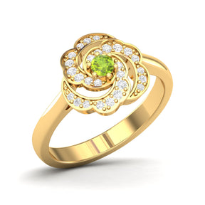 Maurya Ruby Rose Promise Ring with Accent Diamonds