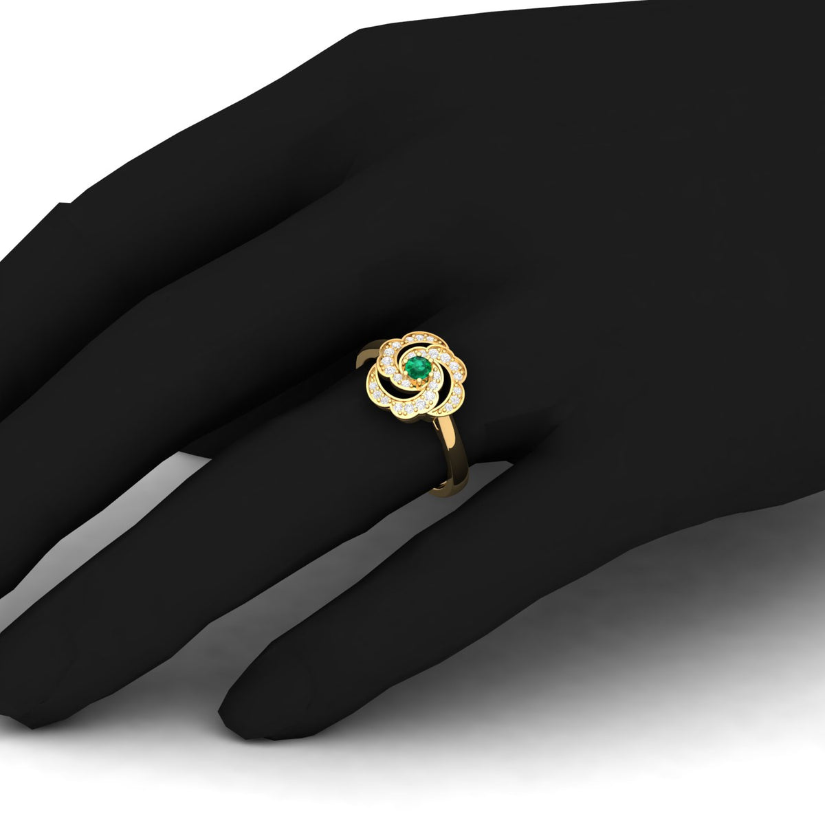 Maurya Ruby Rose Promise Ring with Accent Diamonds