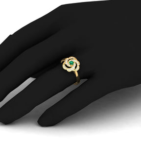 Maurya Ruby Rose Promise Ring with Accent Diamonds