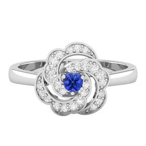 Maurya Ruby Rose Promise Ring with Accent Diamonds