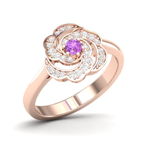 Maurya Ruby Rose Promise Ring with Accent Diamonds