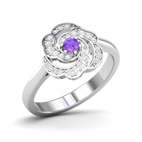 Maurya Ruby Rose Promise Ring with Accent Diamonds