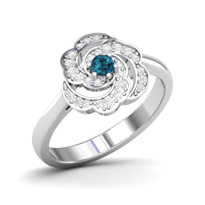 Maurya Ruby Rose Promise Ring with Accent Diamonds