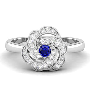 Maurya Ruby Rose Promise Ring with Accent Diamonds
