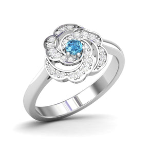 Maurya Ruby Rose Promise Ring with Accent Diamonds