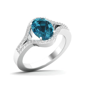 Maurya Oval Tanzanite Split-Shank Engagement Ring